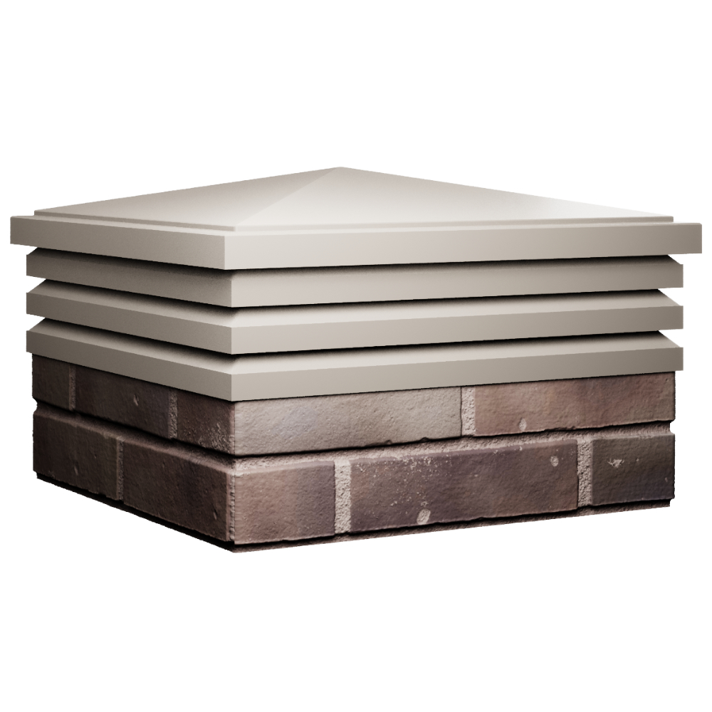 Колпак Zking Бона ХайТек Бежевый на столб 2х2 кирпича (513х513мм) в Омутнинске фото