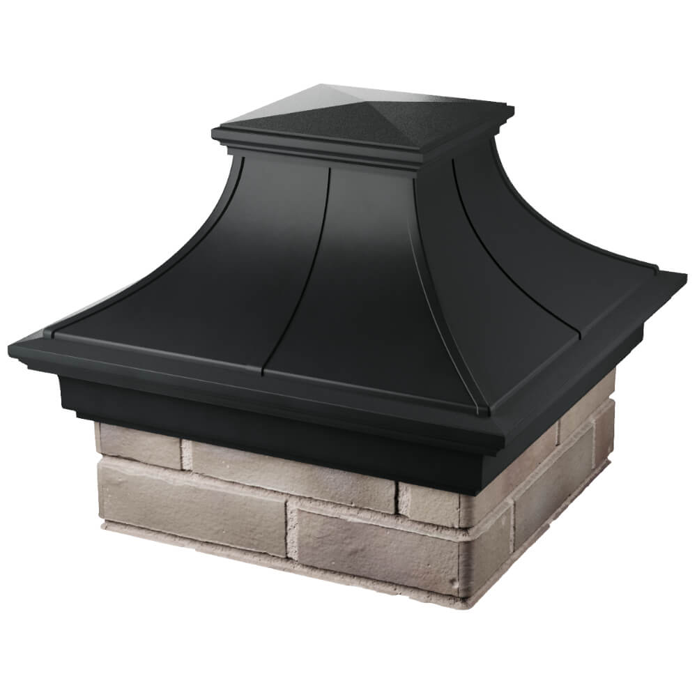 Колпак Zking Монблан Премиум Черный на столб 1.5х1.5 кирпича (385х385мм) в Омутнинске фото