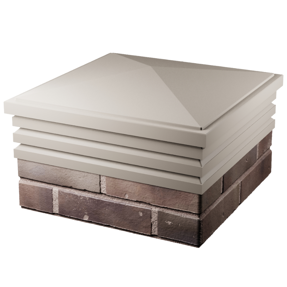 Колпак Zking Бона ХайТек Бежевый на столб 2х2 кирпича (513х513мм) в Омутнинске фото