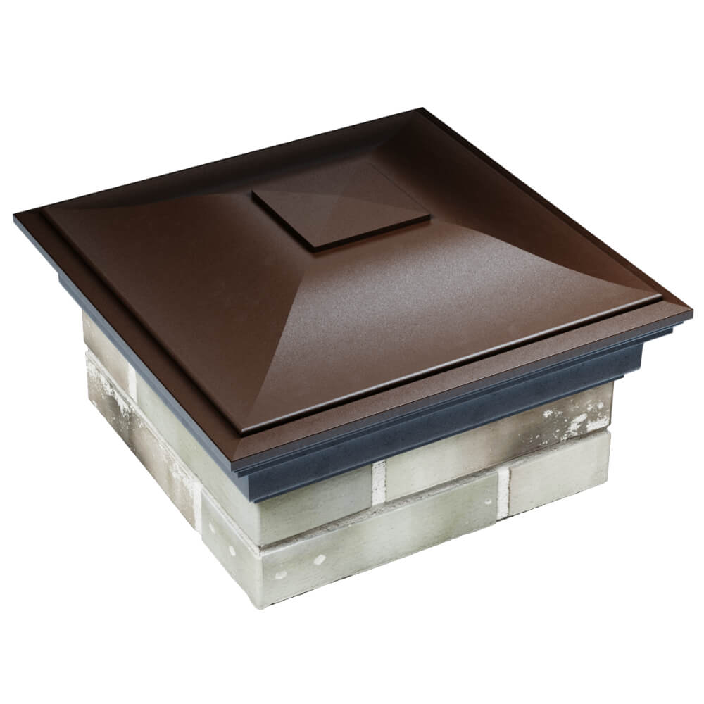 Колпак Zking Монблан Коричневый на столб 1.5х1.5 кирпича (385х385мм) в Омутнинске фото