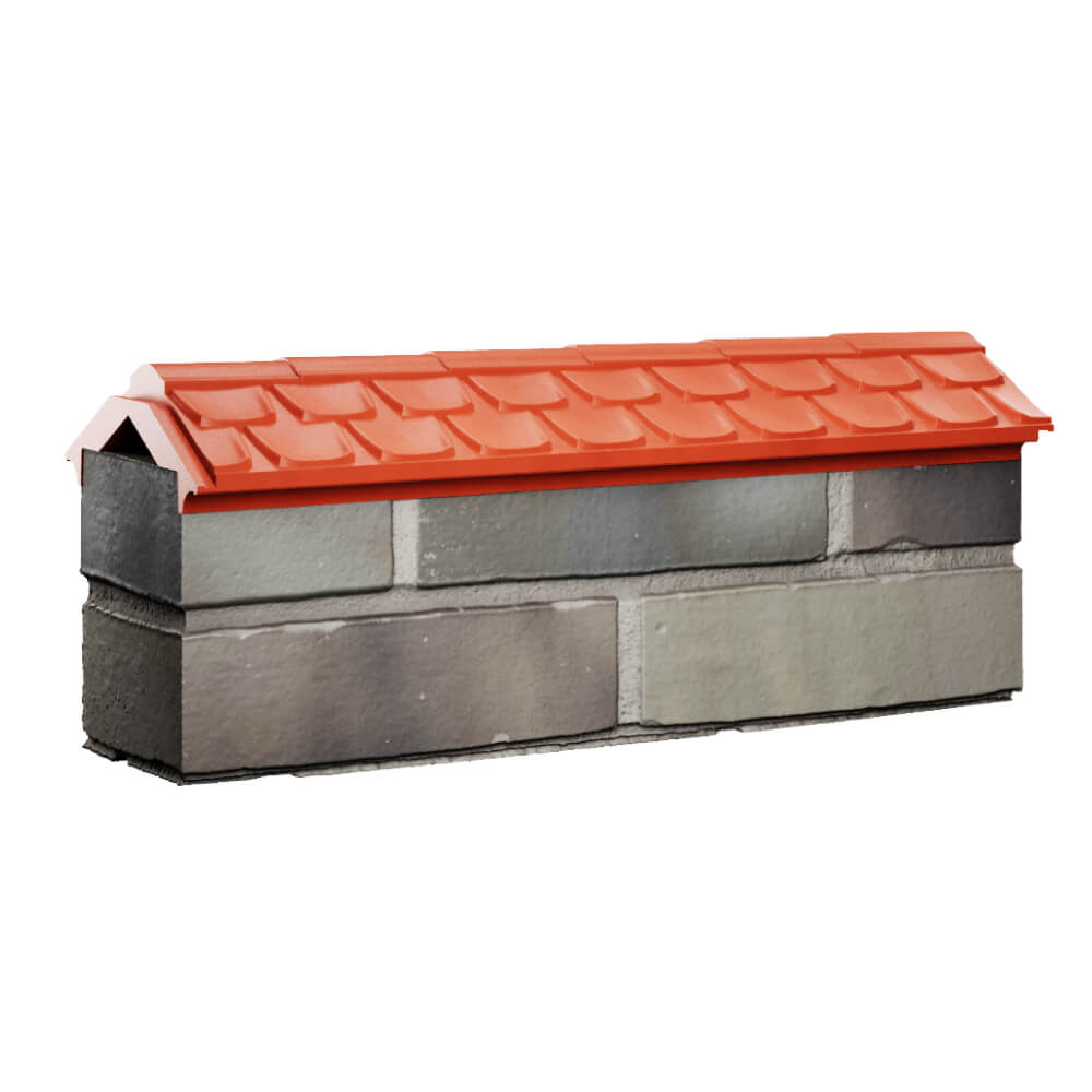 Парапет Zking Эльбрус Красный с посадкой на 0.5 кирпича (130мм) Омутнинск фото