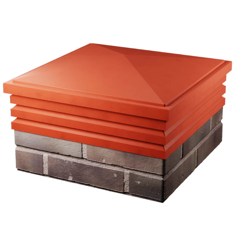 Колпак Zking Бона ХайТек Красный на столб 2х2 кирпича (513х513мм) в Омутнинске фото