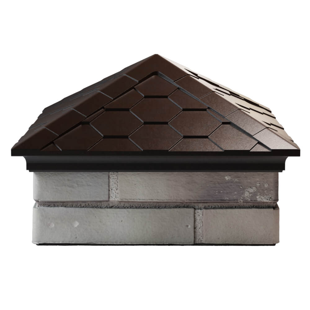 Колпак Zking Эверест Коричневый на столб 1.5х1.5 кирпича (390х390мм) Омутнинск фото