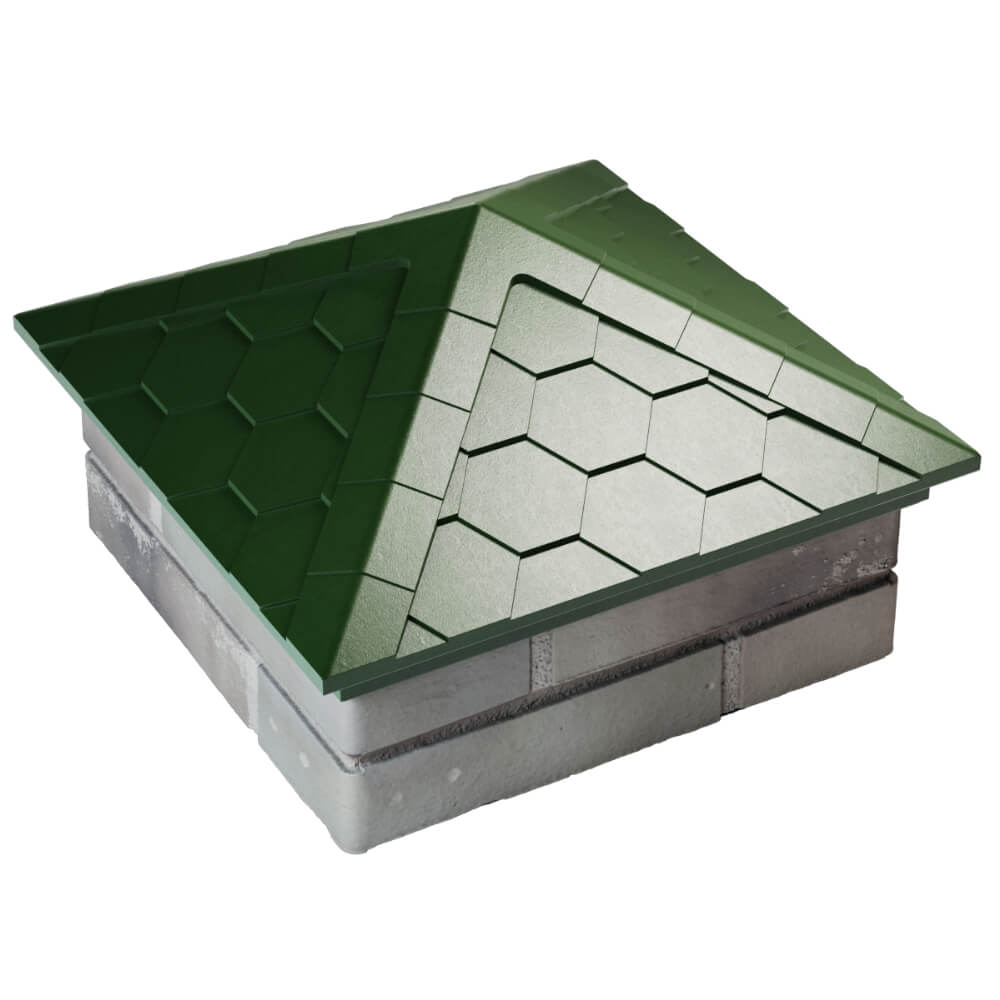 Колпак Zking Эверест Зеленый на столб 1.5х1.5 кирпича (390х390мм) в Омутнинске фото