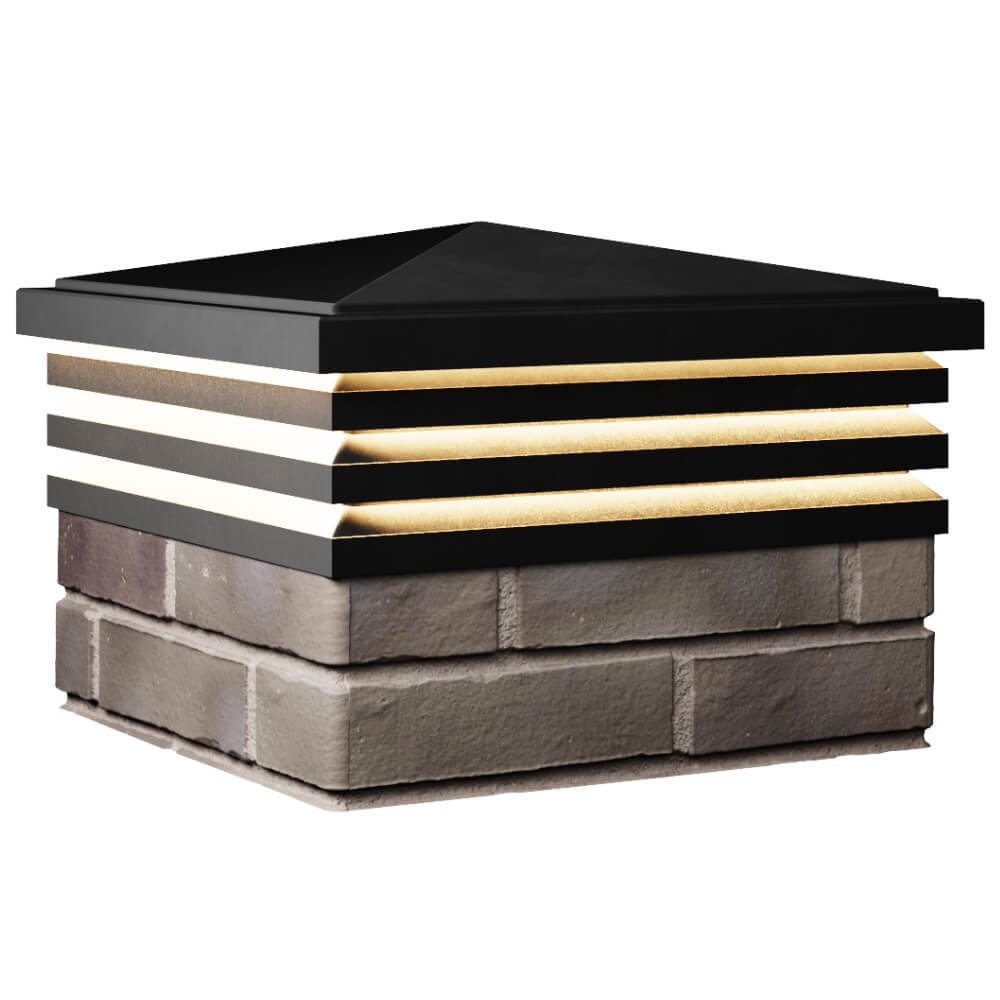 Колпак Zking Бона ХайТек Черный на столб 1.5х1.5 кирпича (385х385мм) с подсветкой в Омутнинске фото