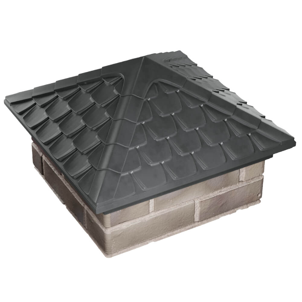 Колпак Zking Эльбрус Серый на столб 1.5х1.5 кирпича (385х385мм) в Омутнинске фото