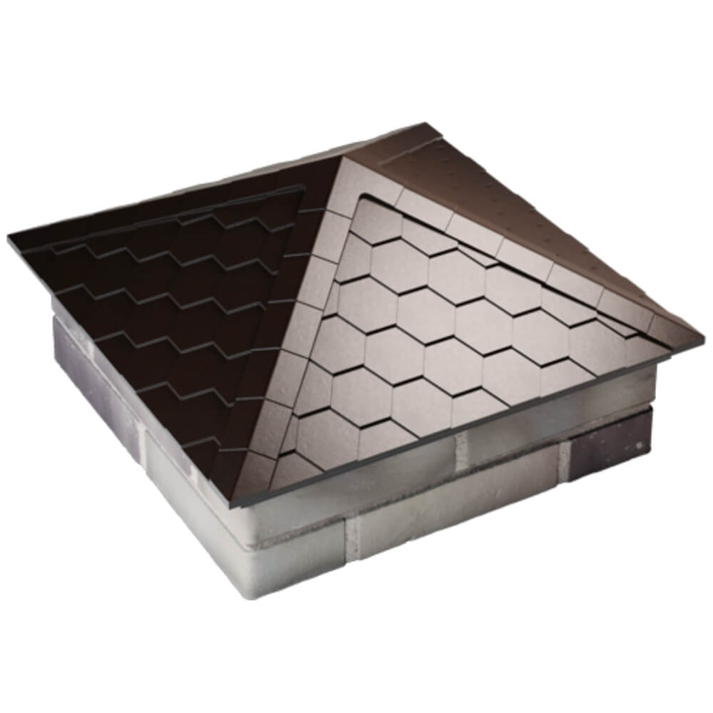 Колпак Zking Эверест Коричневый на столб 2х2 кирпича (535х535мм) Омутнинск фото