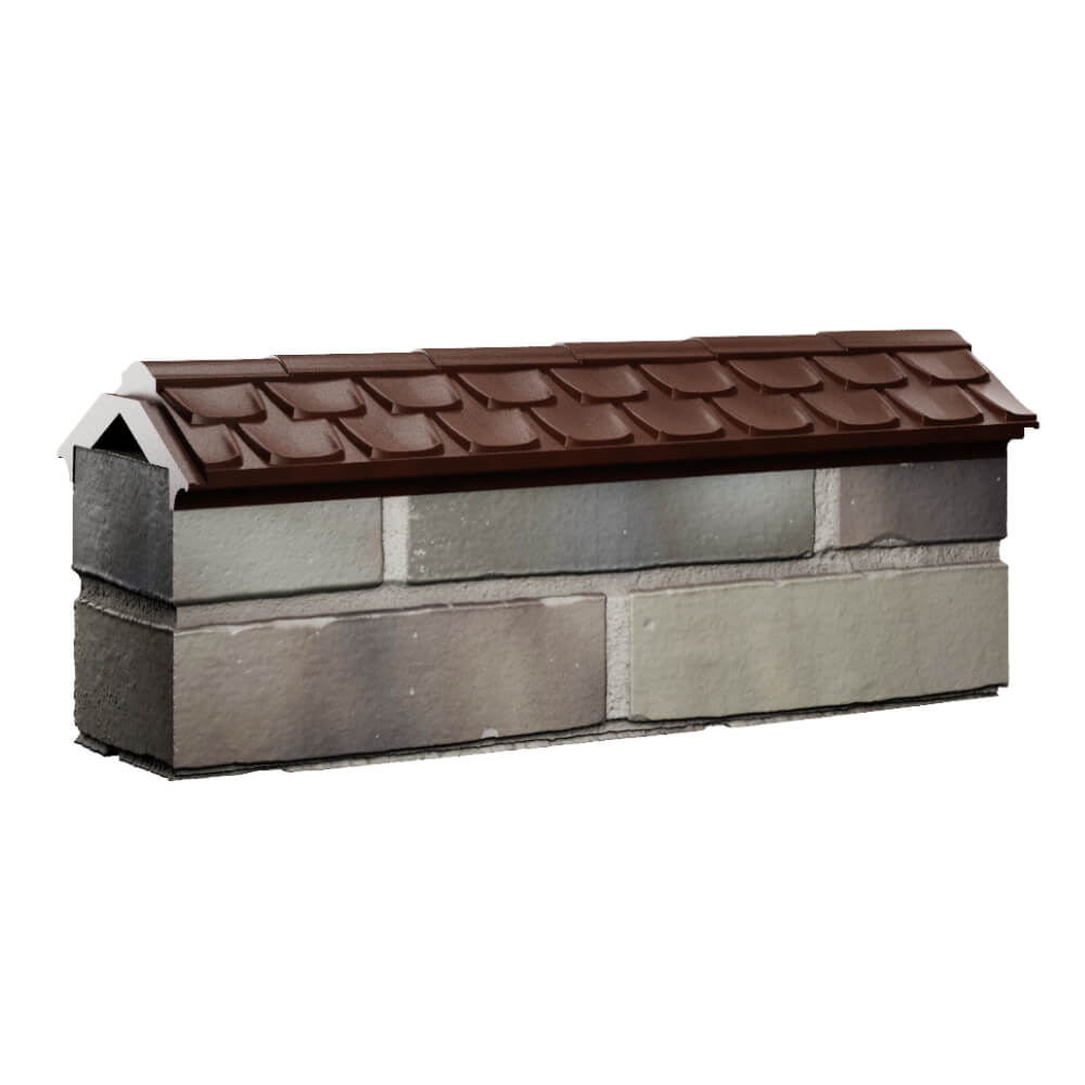 Парапет Zking Эльбрус Коричневый с посадкой на 0.5 кирпича (130мм) Омутнинск фото