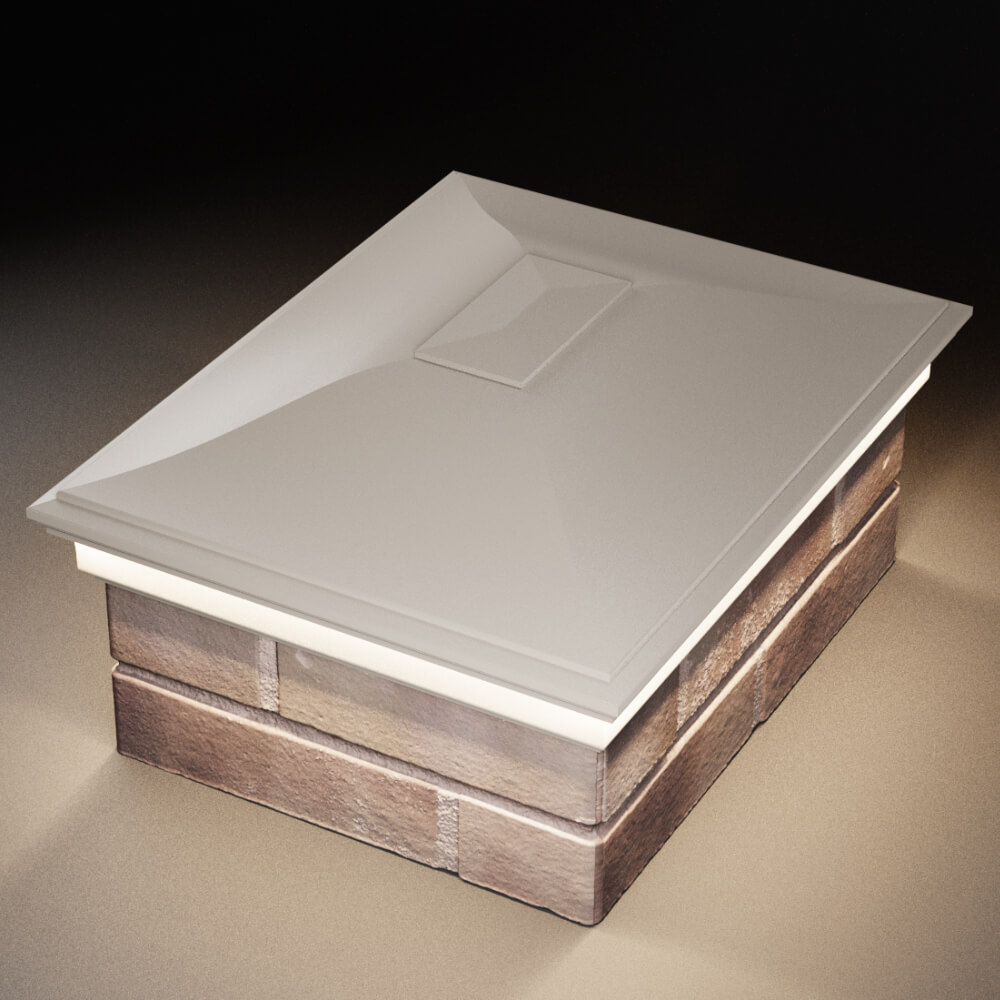 Колпак Zking Монблан Бежевый на столб 2х1.5 кирпича (515х385мм) c подсветкой в Омутнинске фото