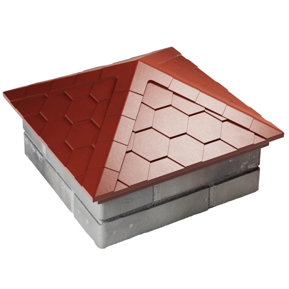 Колпак Zking Эверест Красный на столб 1.5х1.5 кирпича (390х390мм) в Омутнинске фото