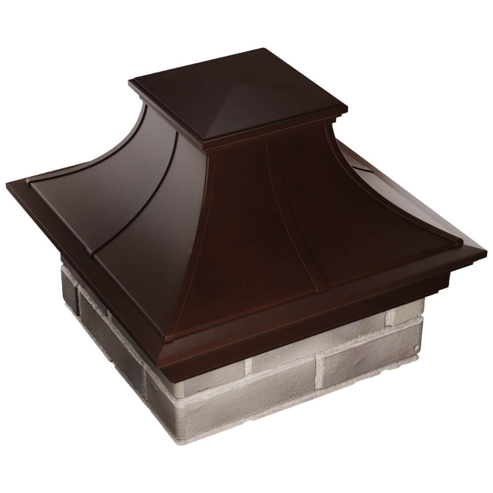 Колпак Zking Монблан Премиум Коричневый на столб 1.5х1.5 кирпича (385х385мм) в Омутнинске фото