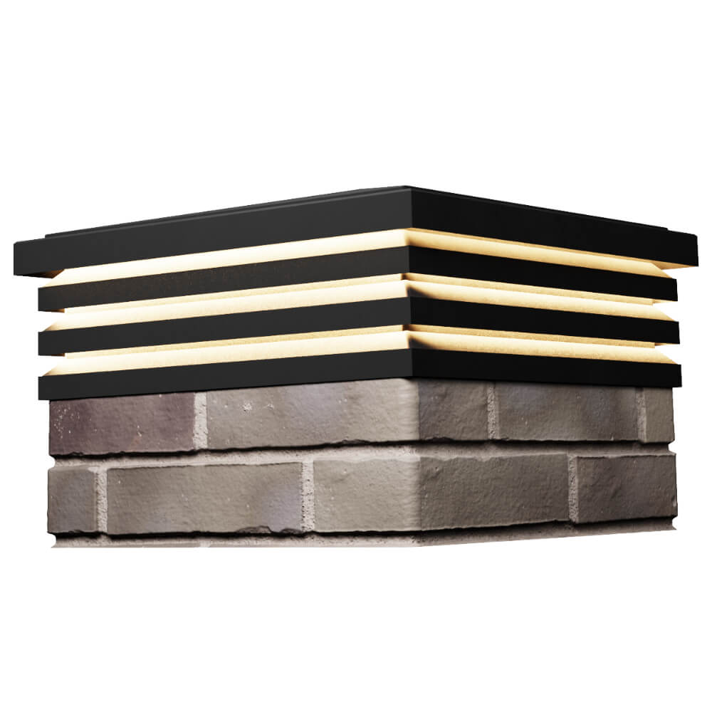 Колпак Zking Бона ХайТек Черный на столб 1.5х1.5 кирпича (385х385мм) с подсветкой в Омутнинске фото