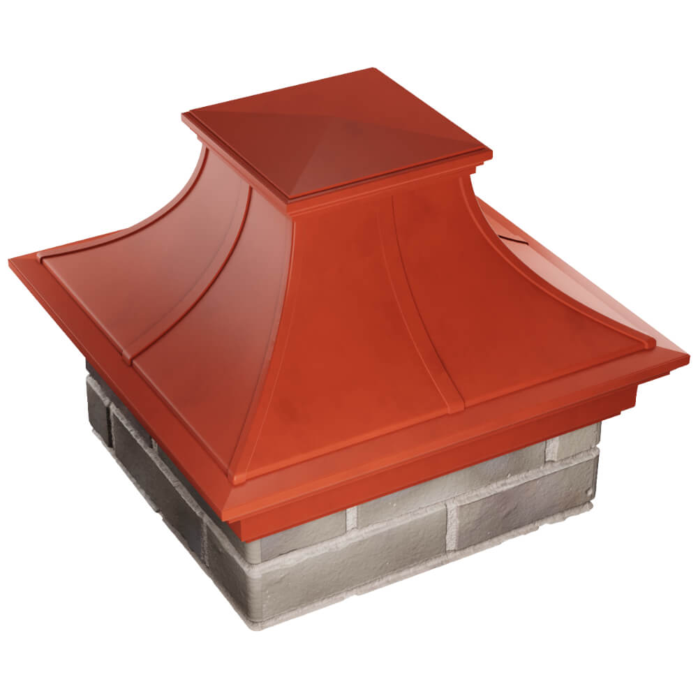 Колпак Zking Монблан Премиум Красный на столб 1.5х1.5 кирпича (385х385мм) в Омутнинске фото