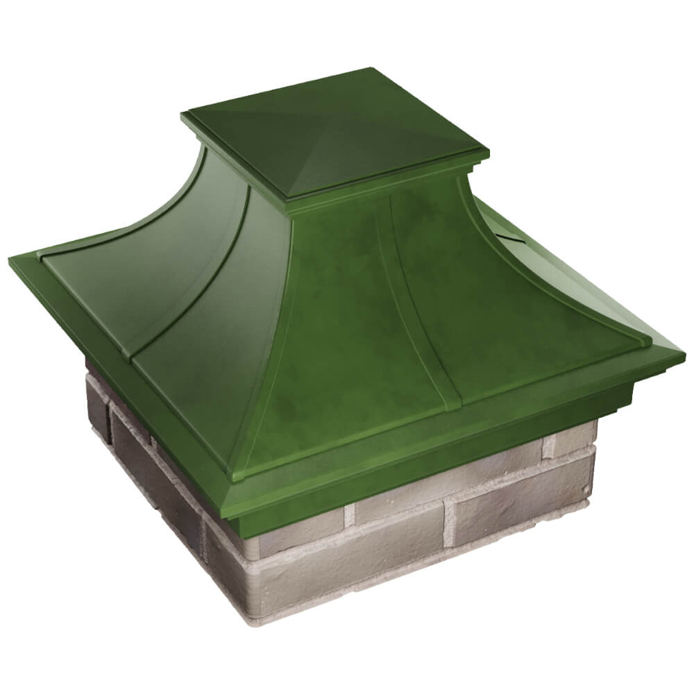 Колпак Zking Монблан Премиум Зеленый на столб 1.5х1.5 кирпича (385х385мм) в Омутнинске фото