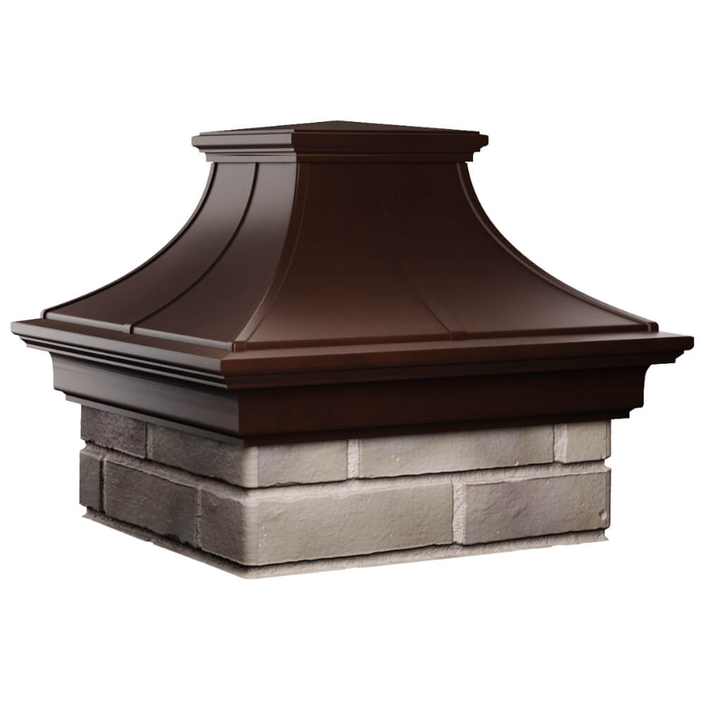 Колпак Zking Монблан Премиум Коричневый на столб 1.5х1.5 кирпича (385х385мм) в Омутнинске фото