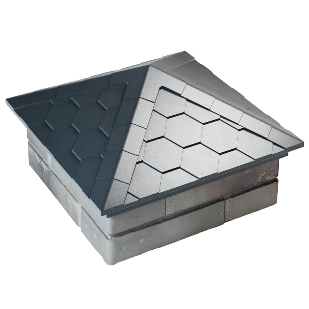 Колпак Zking Эверест Серый на столб 1.5х1.5 кирпича (390х390мм) в Омутнинске фото