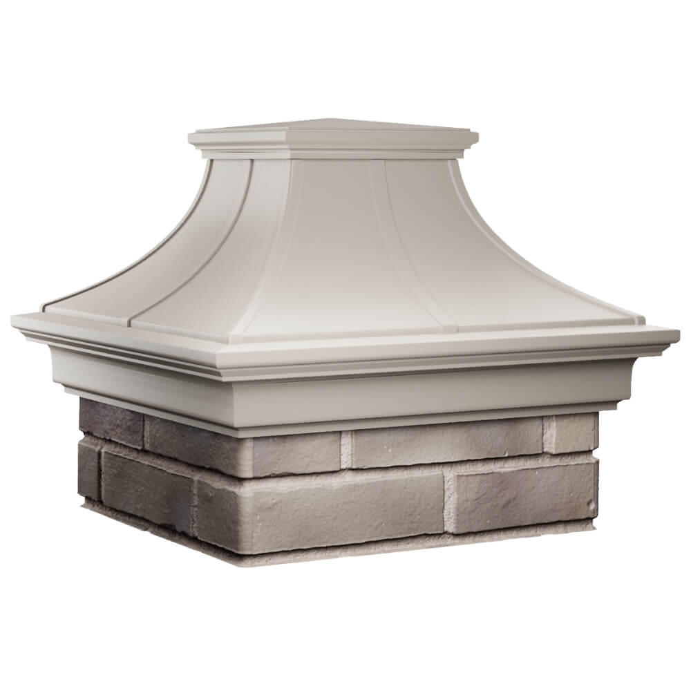 Колпак Zking Монблан Премиум Бежевый на столб 1.5х1.5 кирпича (385х385мм) в Омутнинске фото