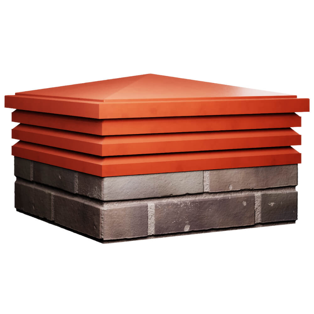 Колпак Zking Бона ХайТек Красный на столб 2х2 кирпича (513х513мм) в Омутнинске фото