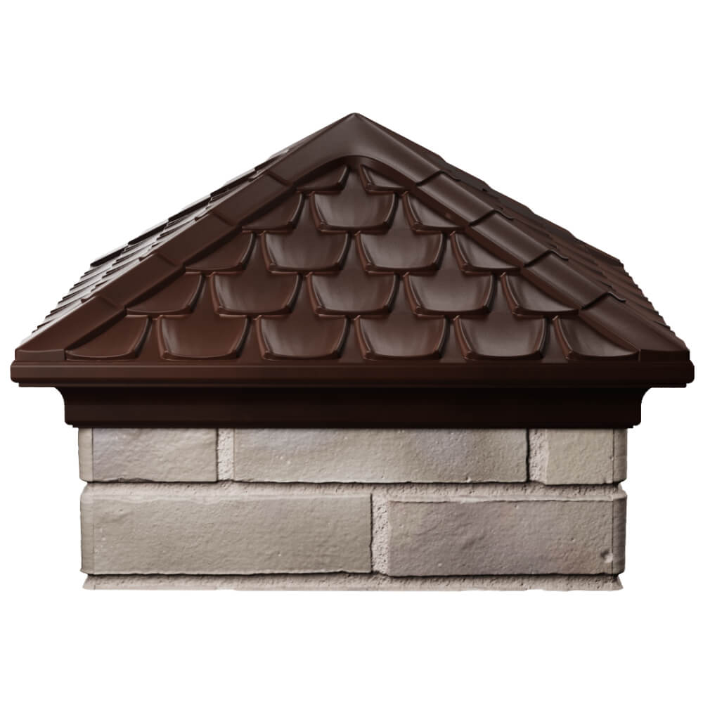 Колпак Zking Эльбрус Коричневый на столб 1.5х1.5 кирпича (385х385мм) Омутнинск фото