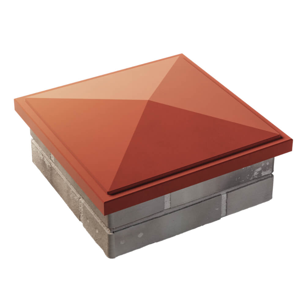 Колпак Zking БонаМоно Красный на столб 1.5х1.5 кирпича (385х385, 400х400мм) в Омутнинске фото