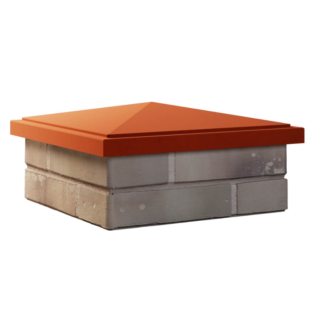 Колпак Zking БонаМоно Красный на столб 1.5х1.5 кирпича (385х385, 400х400мм) в Омутнинске фото