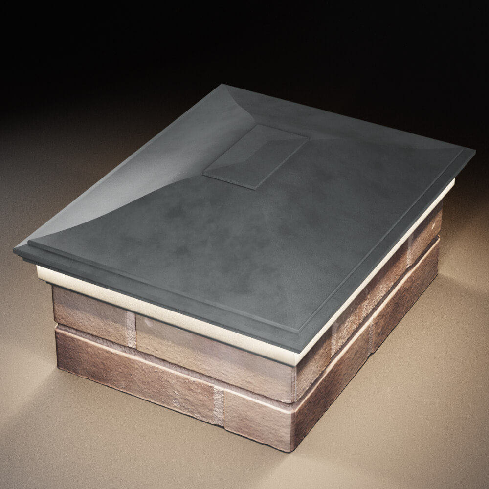 Колпак Zking Монблан Серый на столб 2х1.5 кирпича (515х385мм) c подсветкой в Омутнинске фото