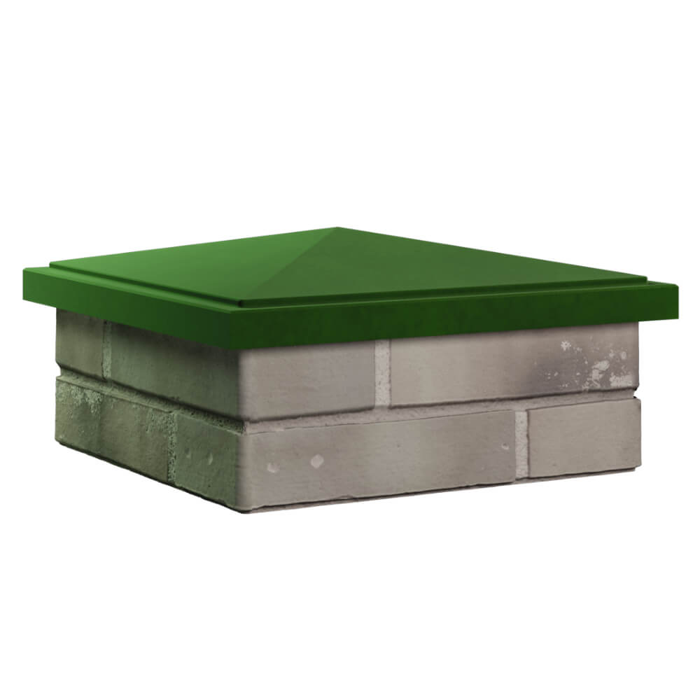 Колпак Zking БонаМоно Зеленый на столб 1.5х1.5 кирпича (385х385, 400х400мм) в Омутнинске фото