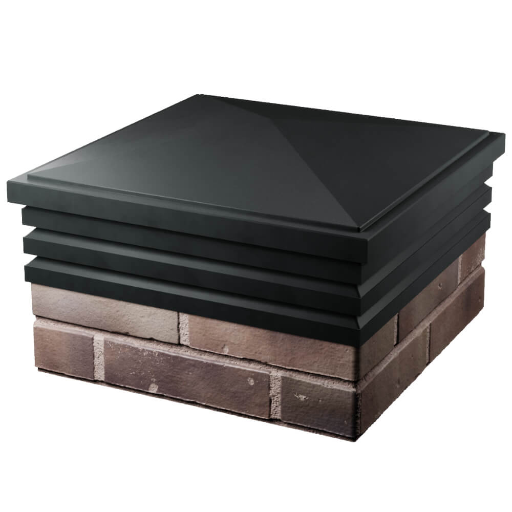 Колпак Zking Бона ХайТек Черный на столб 2х2 кирпича (513х513мм) в Омутнинске фото