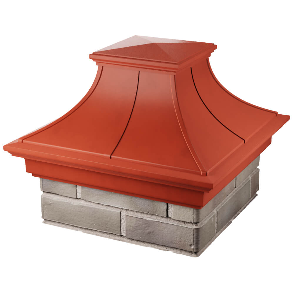 Колпак Zking Монблан Премиум Красный на столб 1.5х1.5 кирпича (385х385мм) в Омутнинске фото
