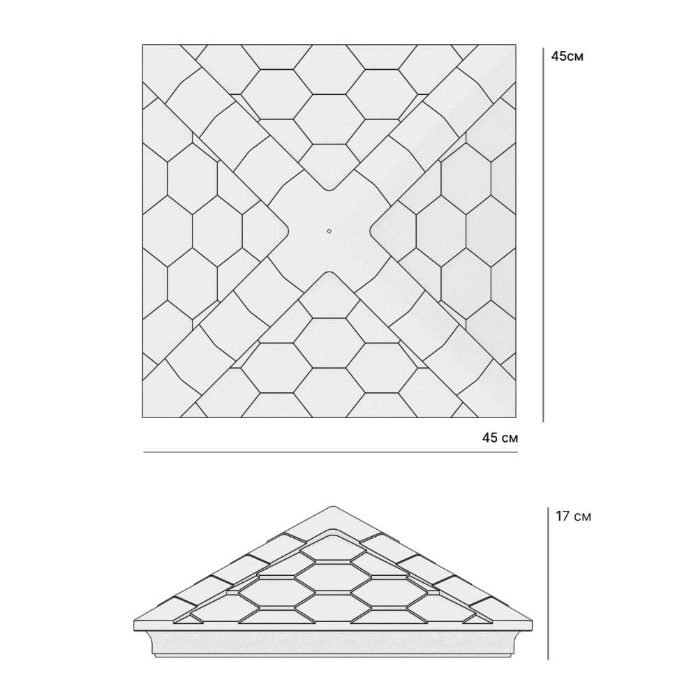 Колпак Zking Эверест Серый на столб 1.5х1.5 кирпича (390х390мм) в Омутнинске фото