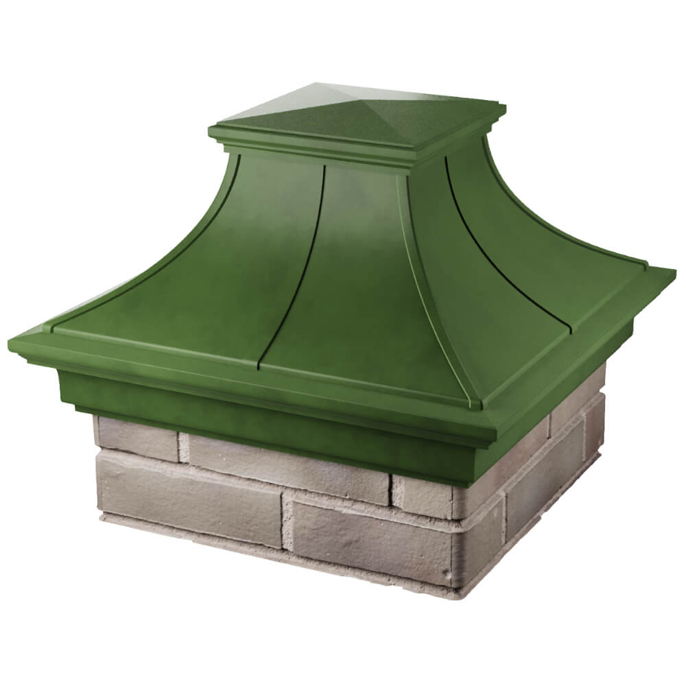 Колпак Zking Монблан Премиум Зеленый на столб 1.5х1.5 кирпича (385х385мм) в Омутнинске фото