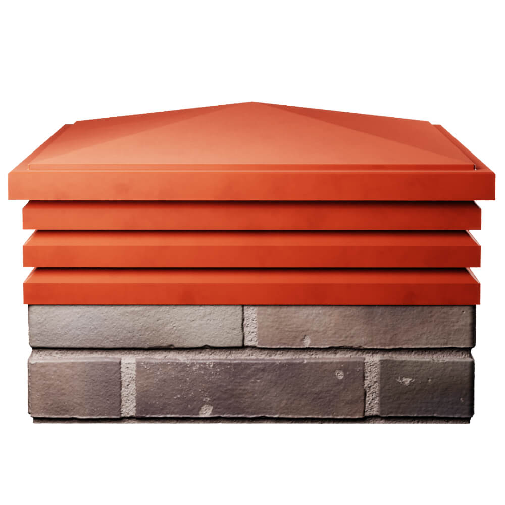 Колпак Zking Бона ХайТек Красный на столб 2х2 кирпича (513х513мм) Омутнинск фото