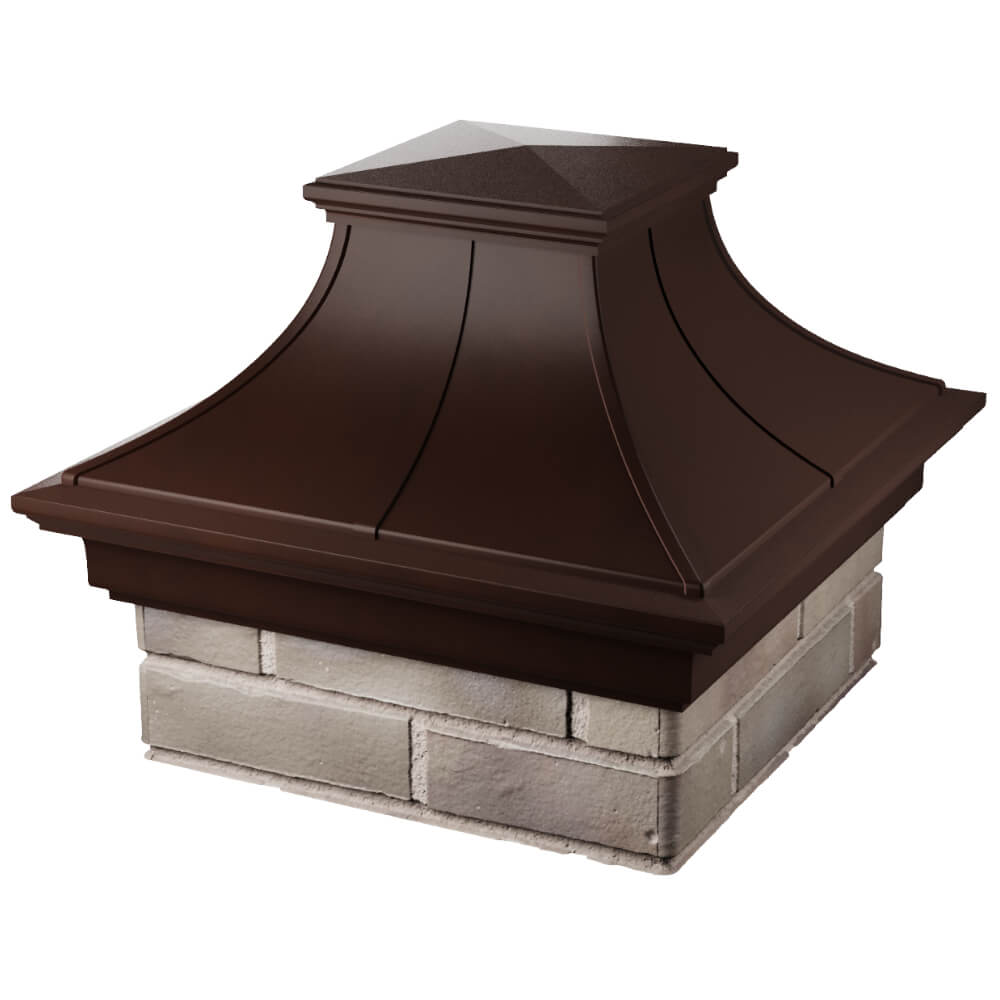 Колпак Zking Монблан Премиум Коричневый на столб 1.5х1.5 кирпича (385х385мм) в Омутнинске фото
