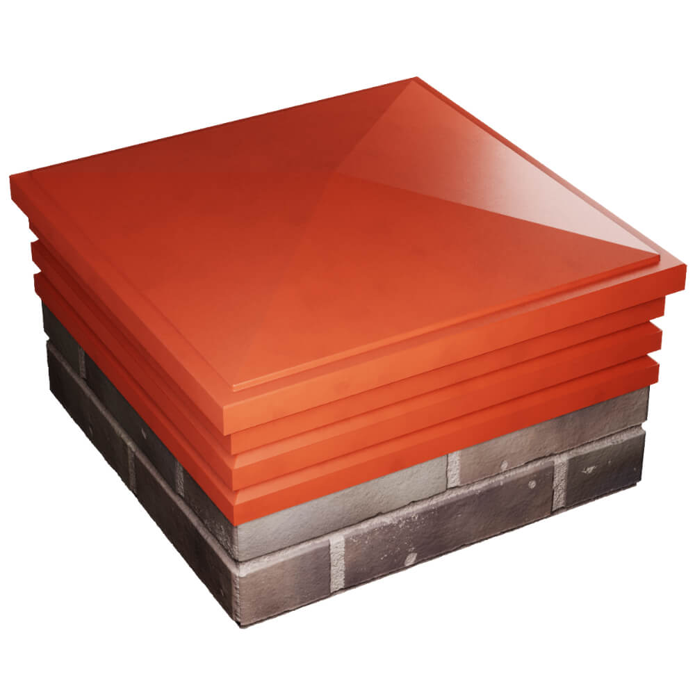 Колпак Zking Бона ХайТек Красный на столб 2х2 кирпича (513х513мм) в Омутнинске фото