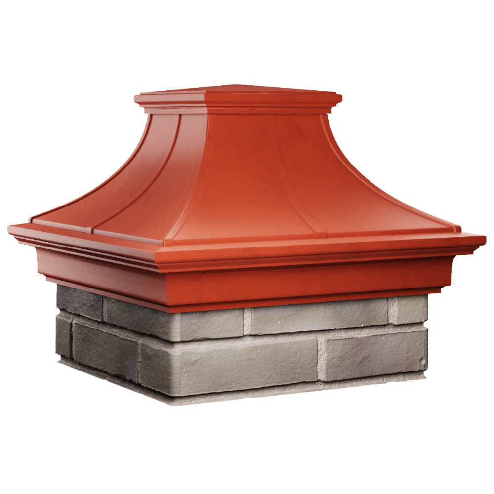 Колпак Zking Монблан Премиум Красный на столб 1.5х1.5 кирпича (385х385мм) в Омутнинске фото