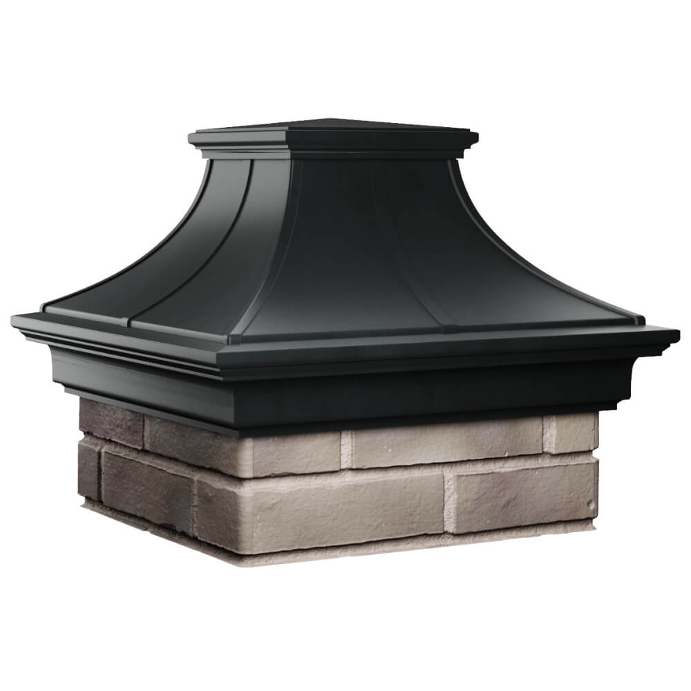Колпак Zking Монблан Премиум Черный на столб 1.5х1.5 кирпича (385х385мм) в Омутнинске фото