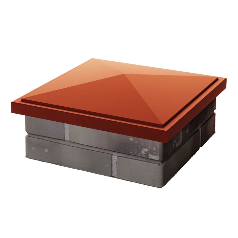 Колпак Zking БонаМоно Красный на столб 1.5х1.5 кирпича (385х385, 400х400мм) в Омутнинске фото