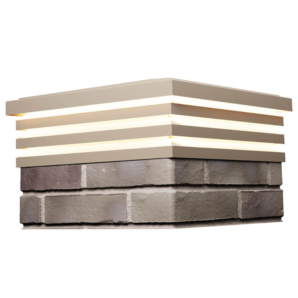 Колпак Zking Бона ХайТек Бежевый на столб 1.5х1.5 кирпича (385х385мм) с подсветкой в Омутнинске фото