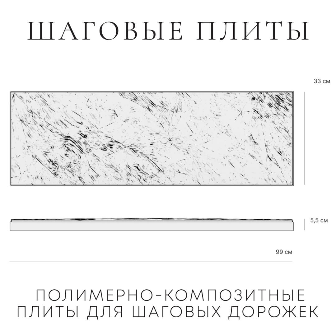 Шаговая плита STONE Графитовый Серый 990х330х55мм в Омутнинске фото