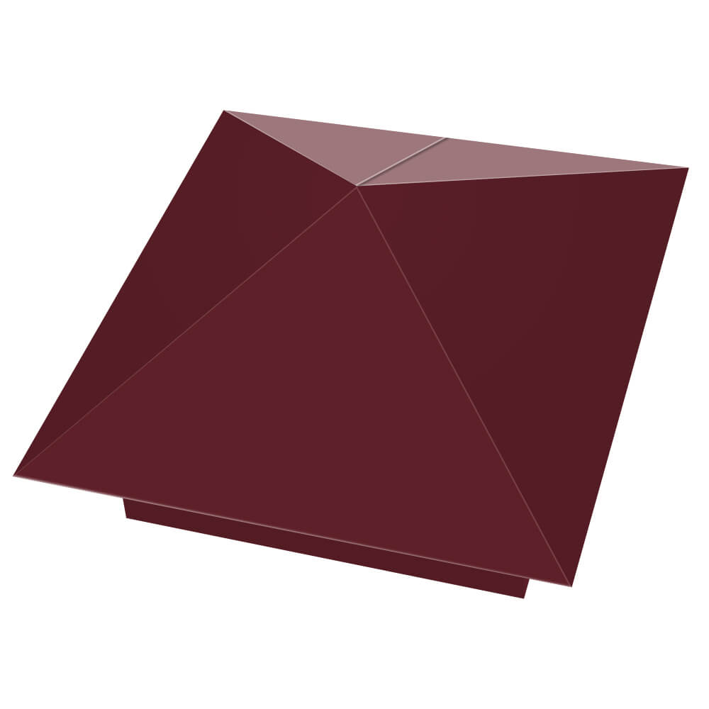 Колпак металлический 390х390мм RAL3005 Красное Вино заборный Омутнинск фото