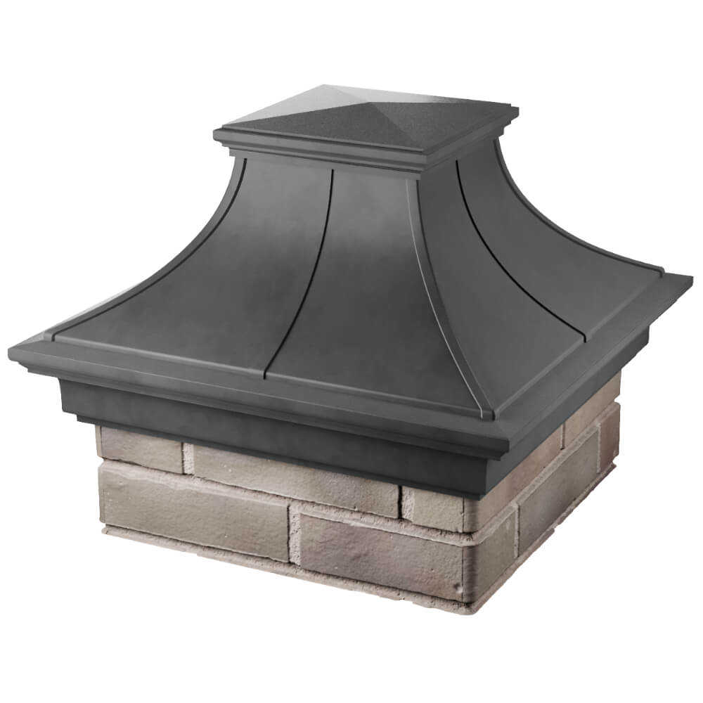 Колпак Zking Монблан Премиум Серый на столб 1.5х1.5 кирпича (385х385мм) в Омутнинске фото