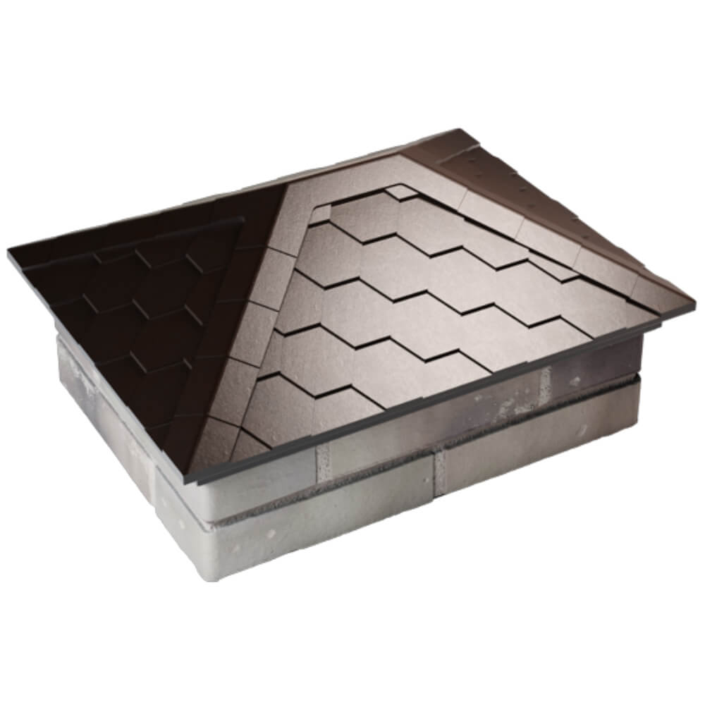 Колпак Zking Эверест Коричневый на столб 2х1.5 кирпича (520х390мм) Омутнинск фото