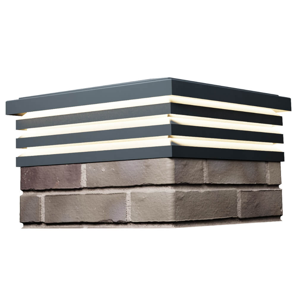 Колпак Zking Бона ХайТек Серый на столб 1.5х1.5 кирпича (385х385мм) с подсветкой в Омутнинске фото