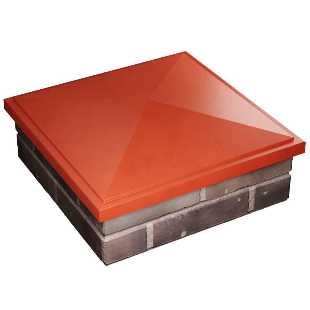 Колпак Zking БонаМоно Красный на столб 2х2 кирпича (515х515, 530х530мм) в Омутнинске фото