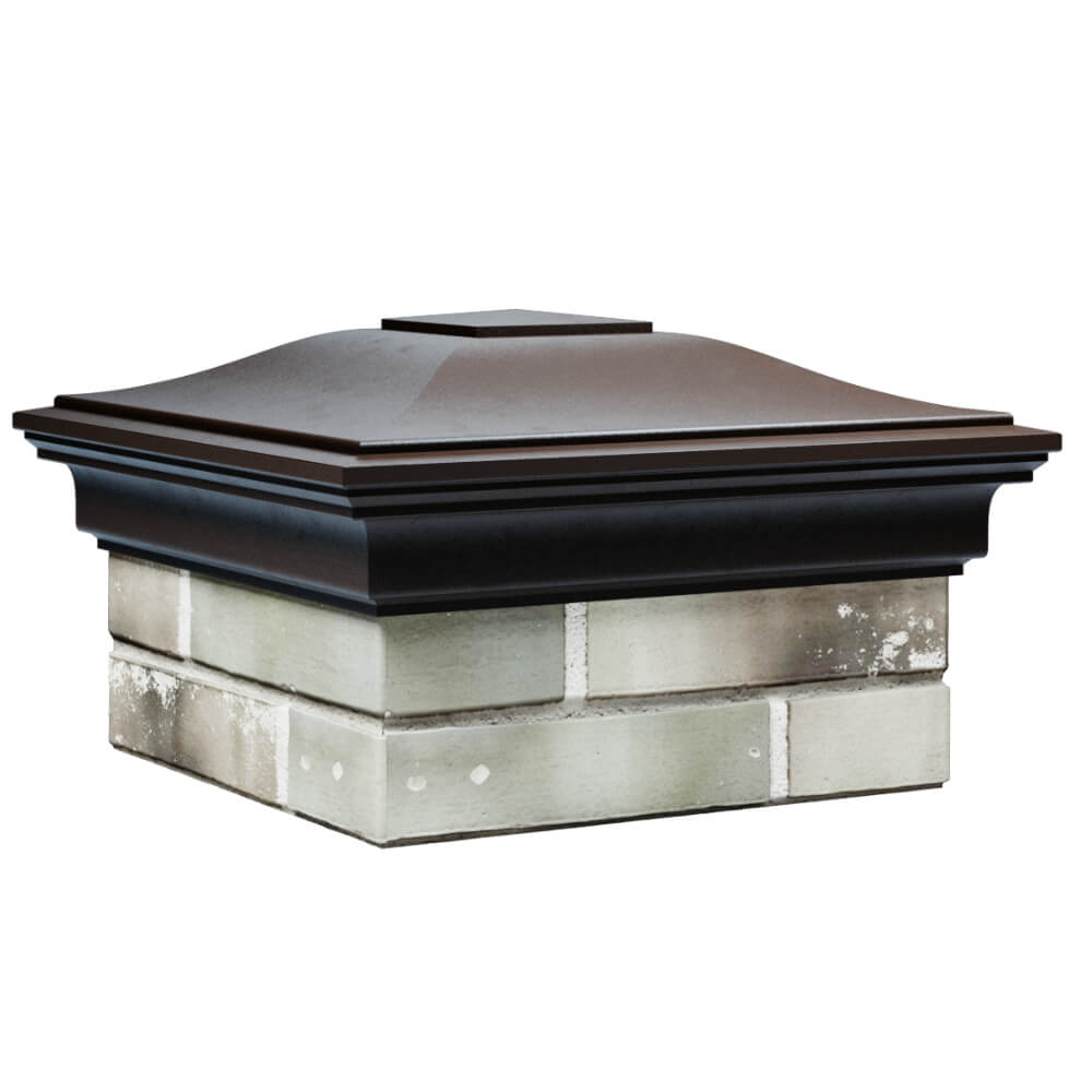 Колпак Zking Монблан Коричневый на столб 1.5х1.5 кирпича (385х385мм) в Омутнинске фото