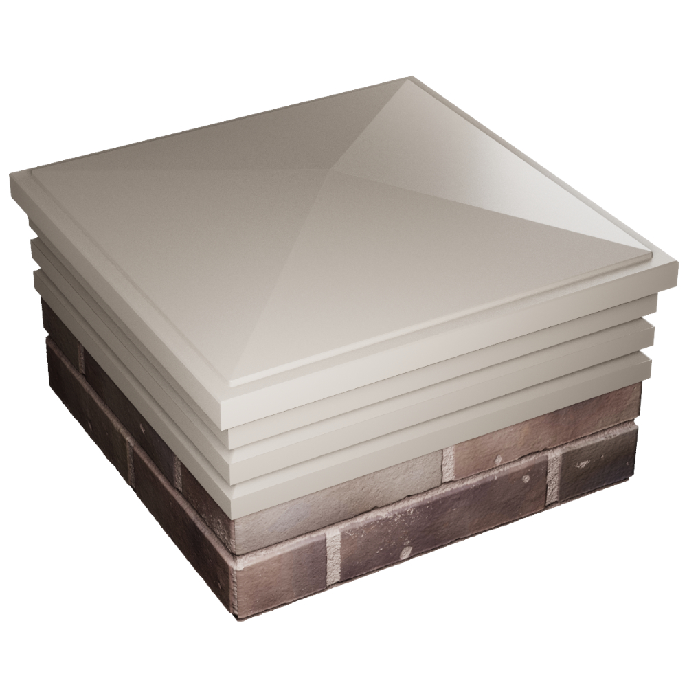 Колпак Zking Бона ХайТек Бежевый на столб 2х2 кирпича (513х513мм) в Омутнинске фото