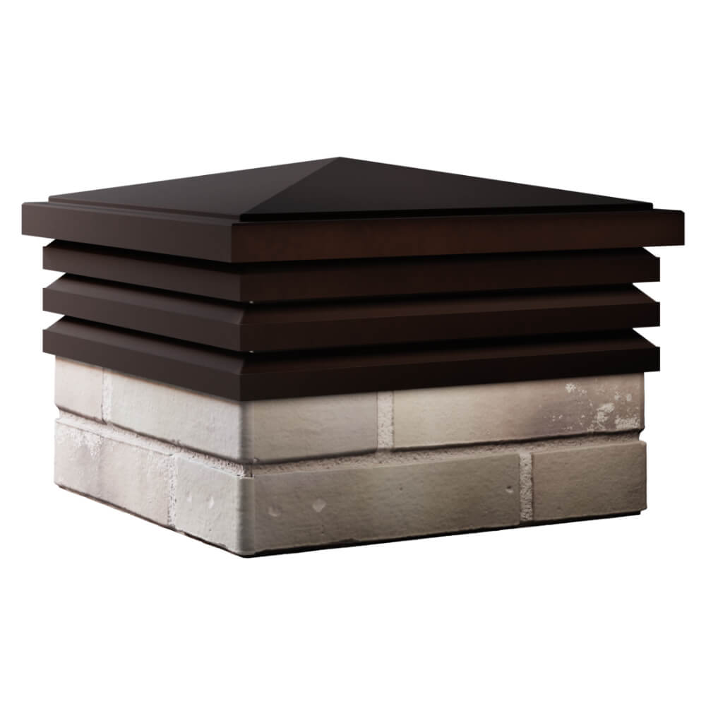 Колпак Zking Бона ХайТек Коричневый на столб 1.5х1.5 кирпича (385х385мм) в Омутнинске фото