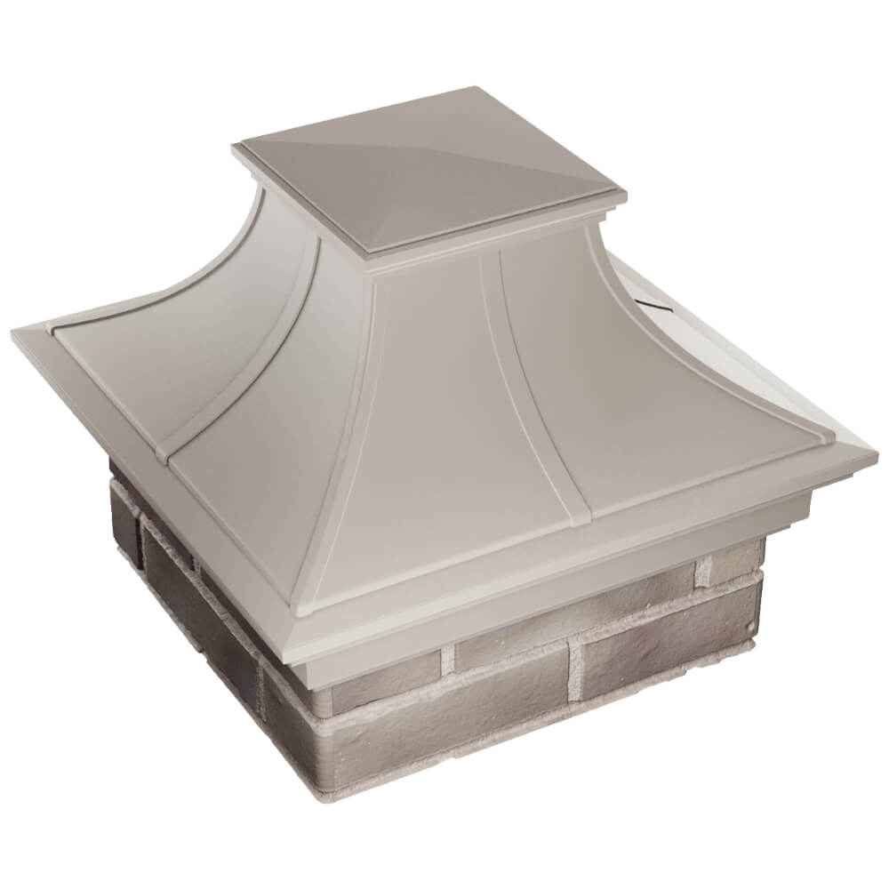 Колпак Zking Монблан Премиум Бежевый на столб 1.5х1.5 кирпича (385х385мм) в Омутнинске фото